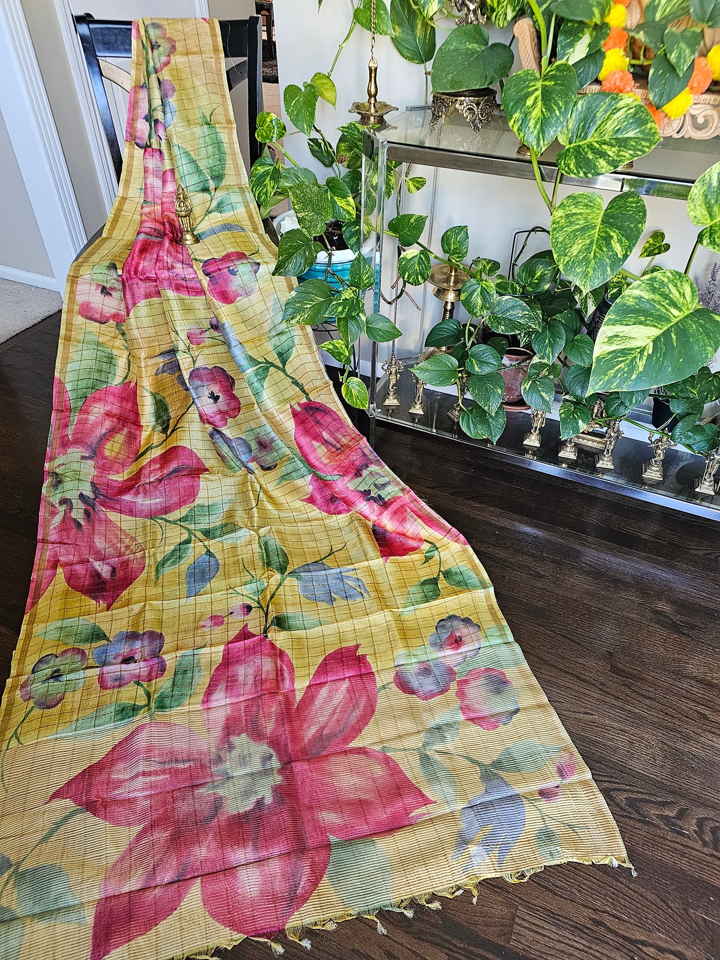 Pure Floweral Tussar Silk