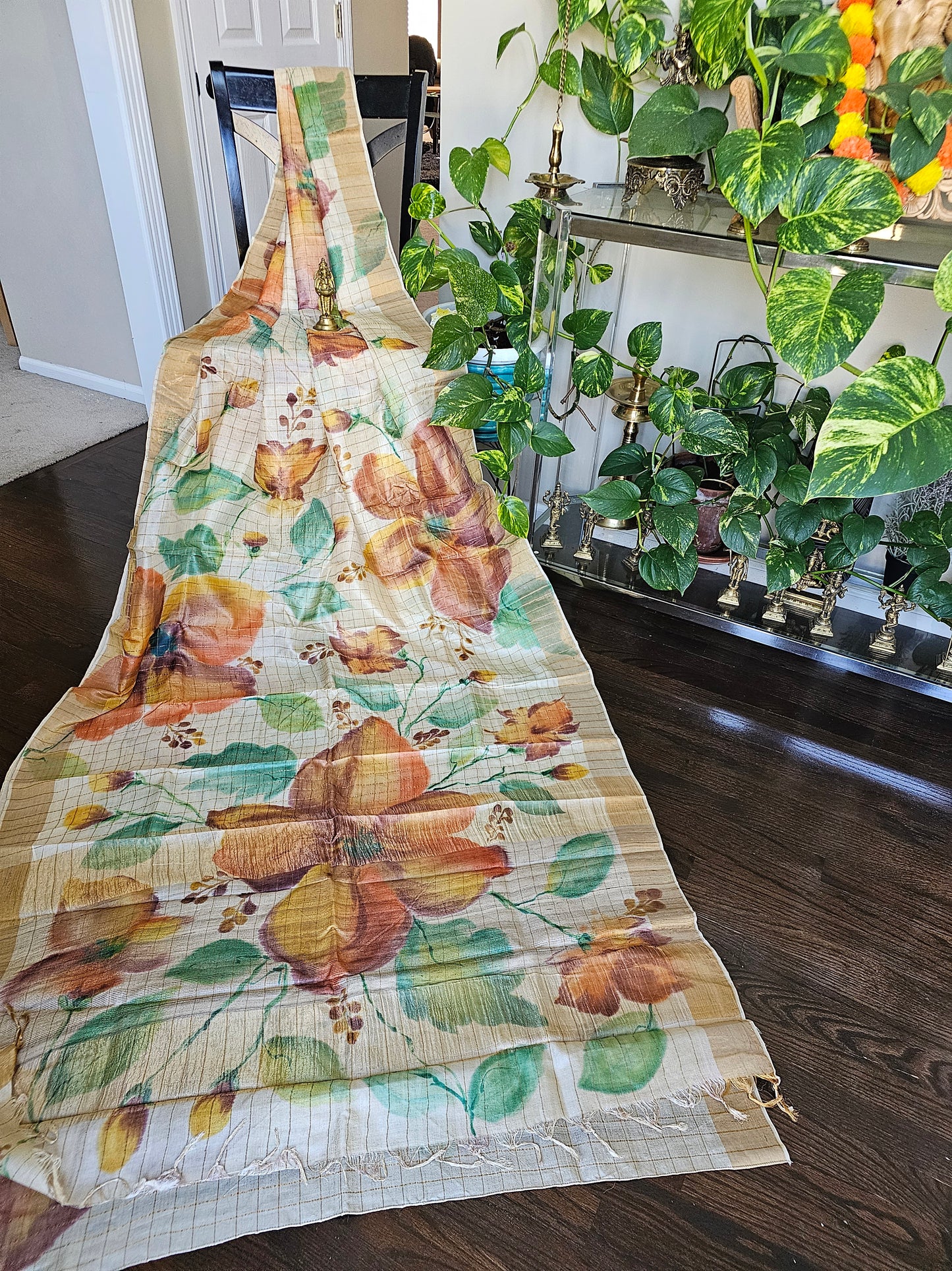 Pure Floweral Tussar Silk