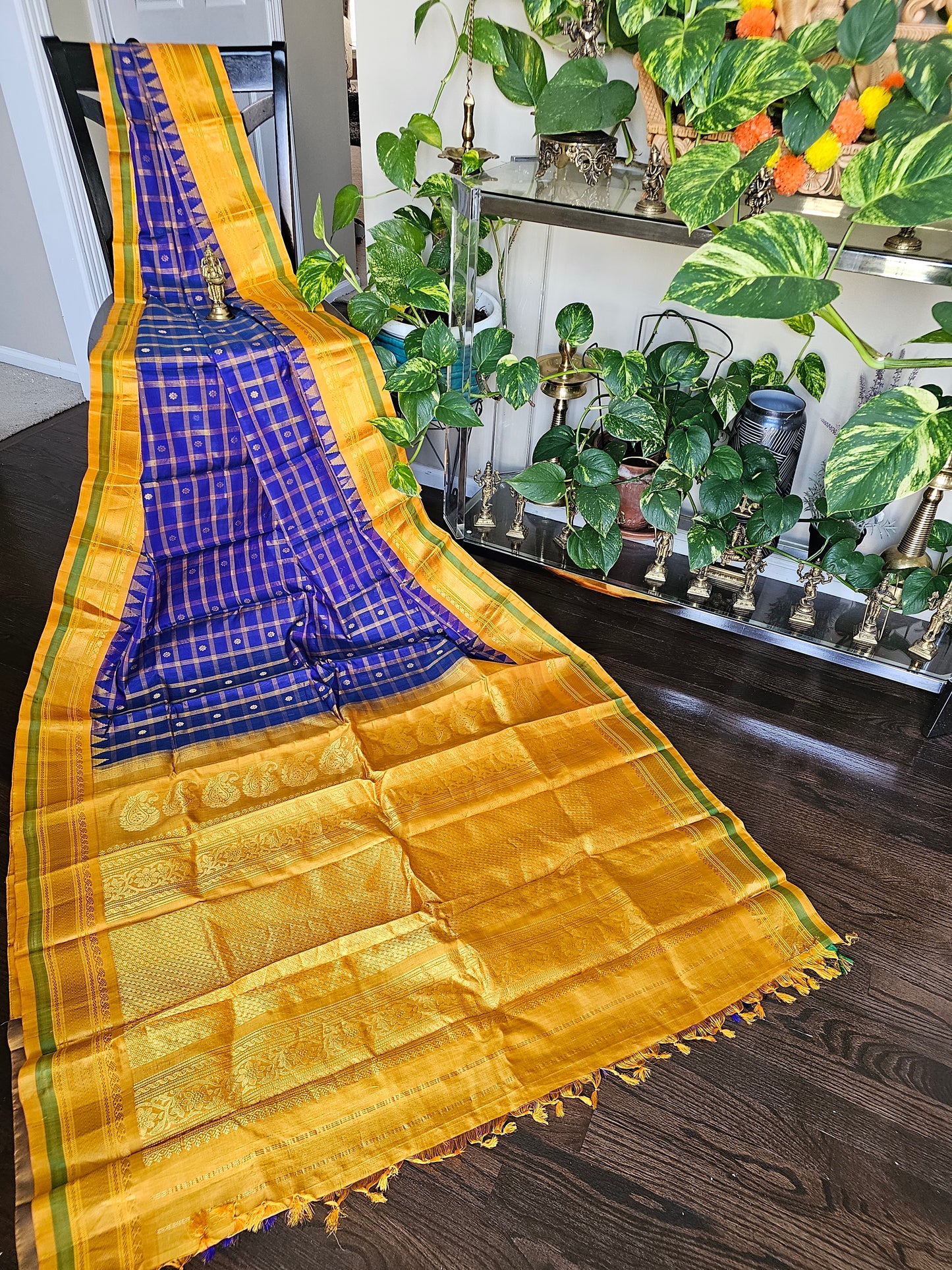 Pure SICO gadwal - Blue and Mustard