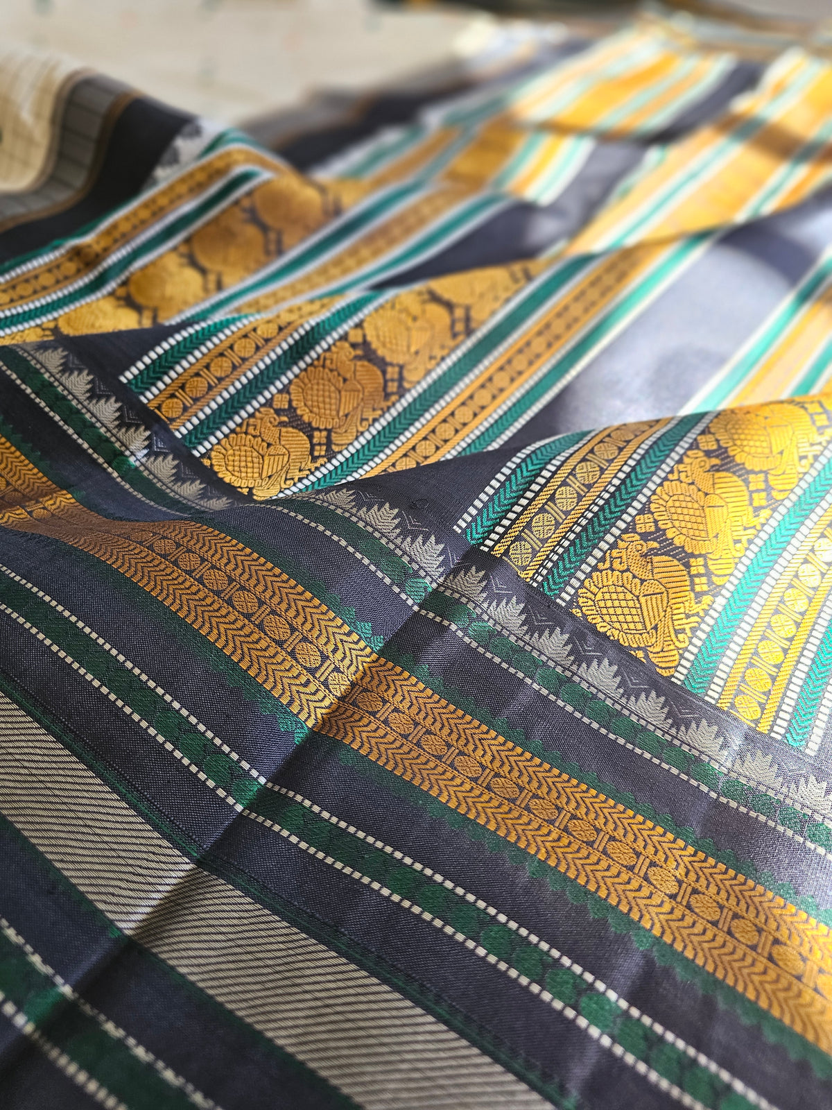 Pure Kanchi Pattu - threadwork