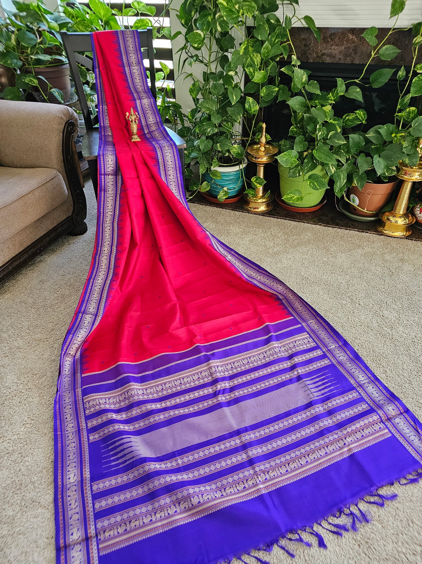 Pure Kanchi Pattu - threadwork