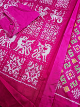 Load image into Gallery viewer, Pure Ikkat Silk - Fuchsia Pink
