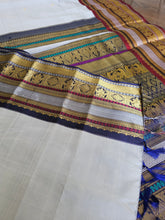 Load image into Gallery viewer, Pure Kanchi korvai pattu - Cement Grey with ganga jamuna border 
