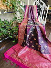 Load image into Gallery viewer, Pure katan silk purple and pink
