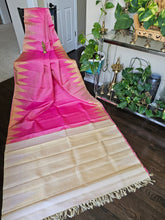 Load image into Gallery viewer, Pure Kanchi Pattu - 8 Kol - Lotus Pink and Cream border
