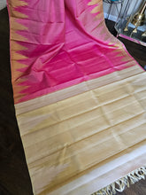 Load image into Gallery viewer, Pure Kanchi Pattu - 8 Kol - Lotus Pink and Cream border
