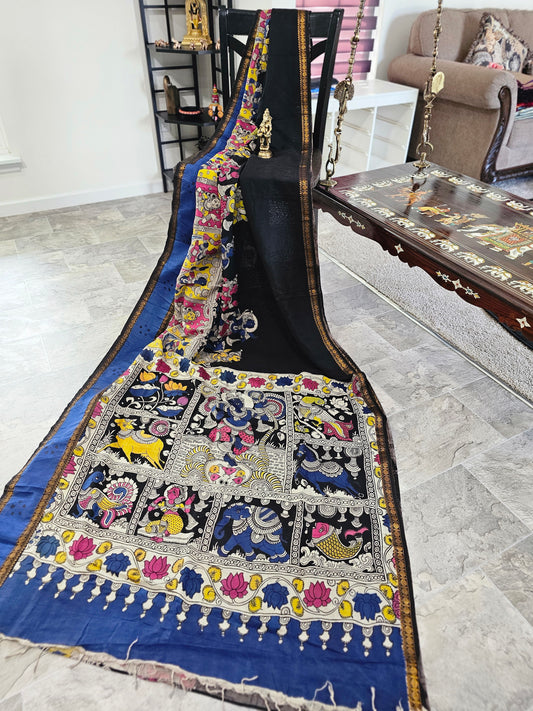 Pure Kalamkari on Manglagiri silk
