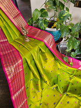 Load image into Gallery viewer, Pure Kanchi Pattu - Green and Pink
