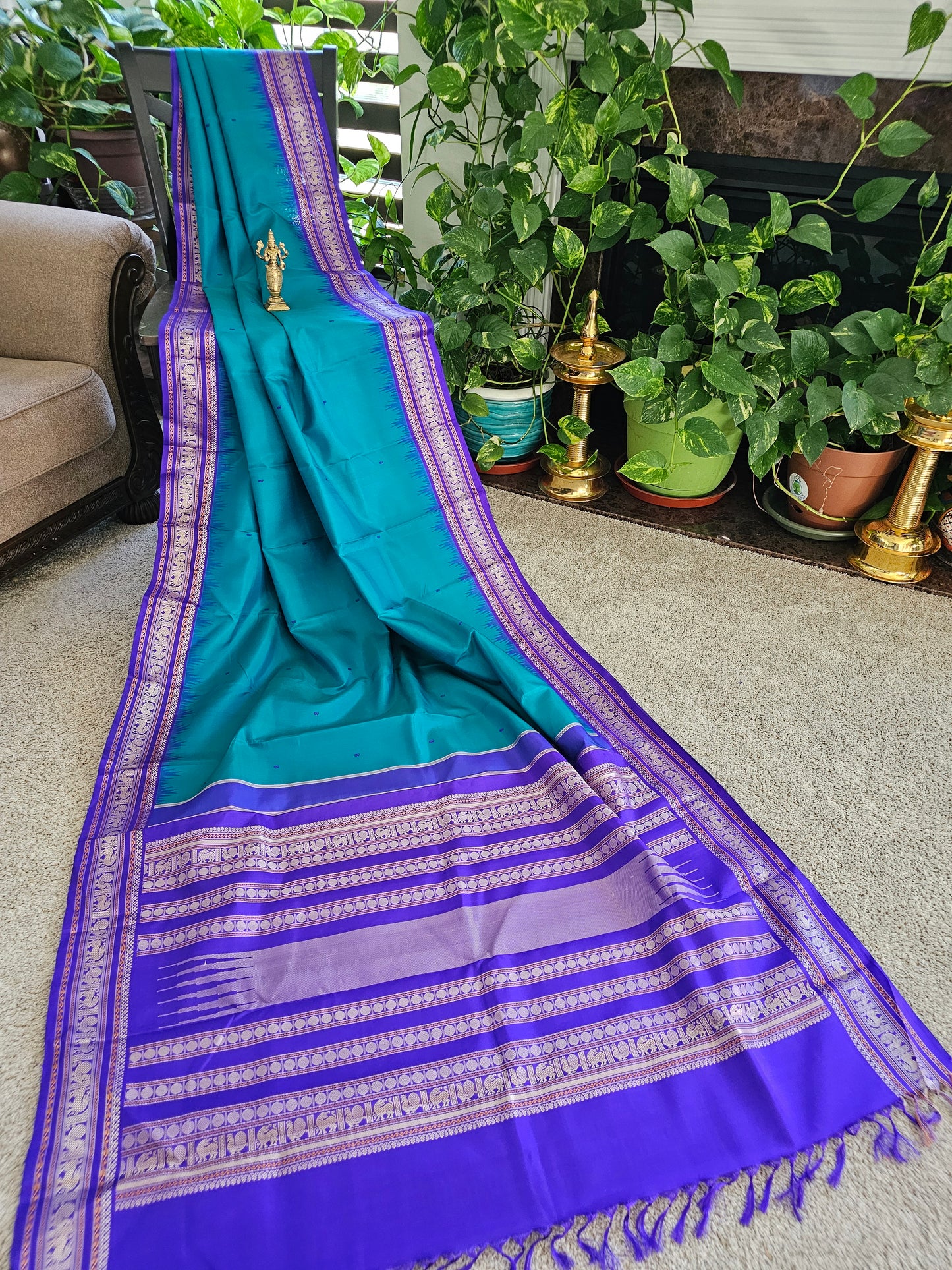 Pure Kanchi Pattu- Threadwork